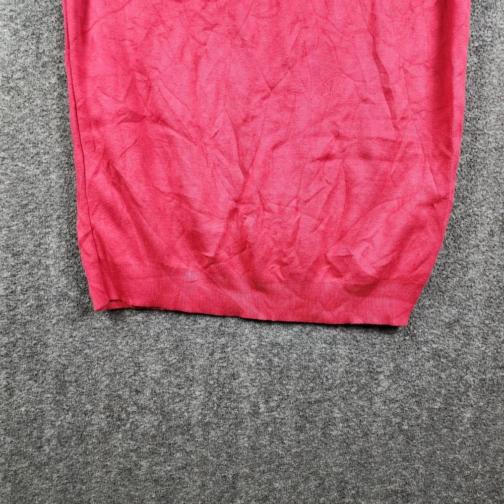 Allen Allen USA Maxi Skirt Women S/M Red Knit Elastic Waist Made in USA
